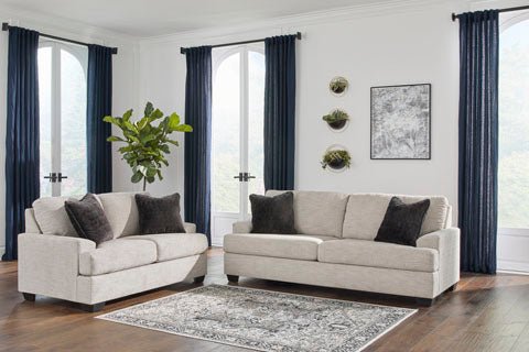 Mid-Century Modern Platform Sofa in Pebble - HER Home Design Boutique